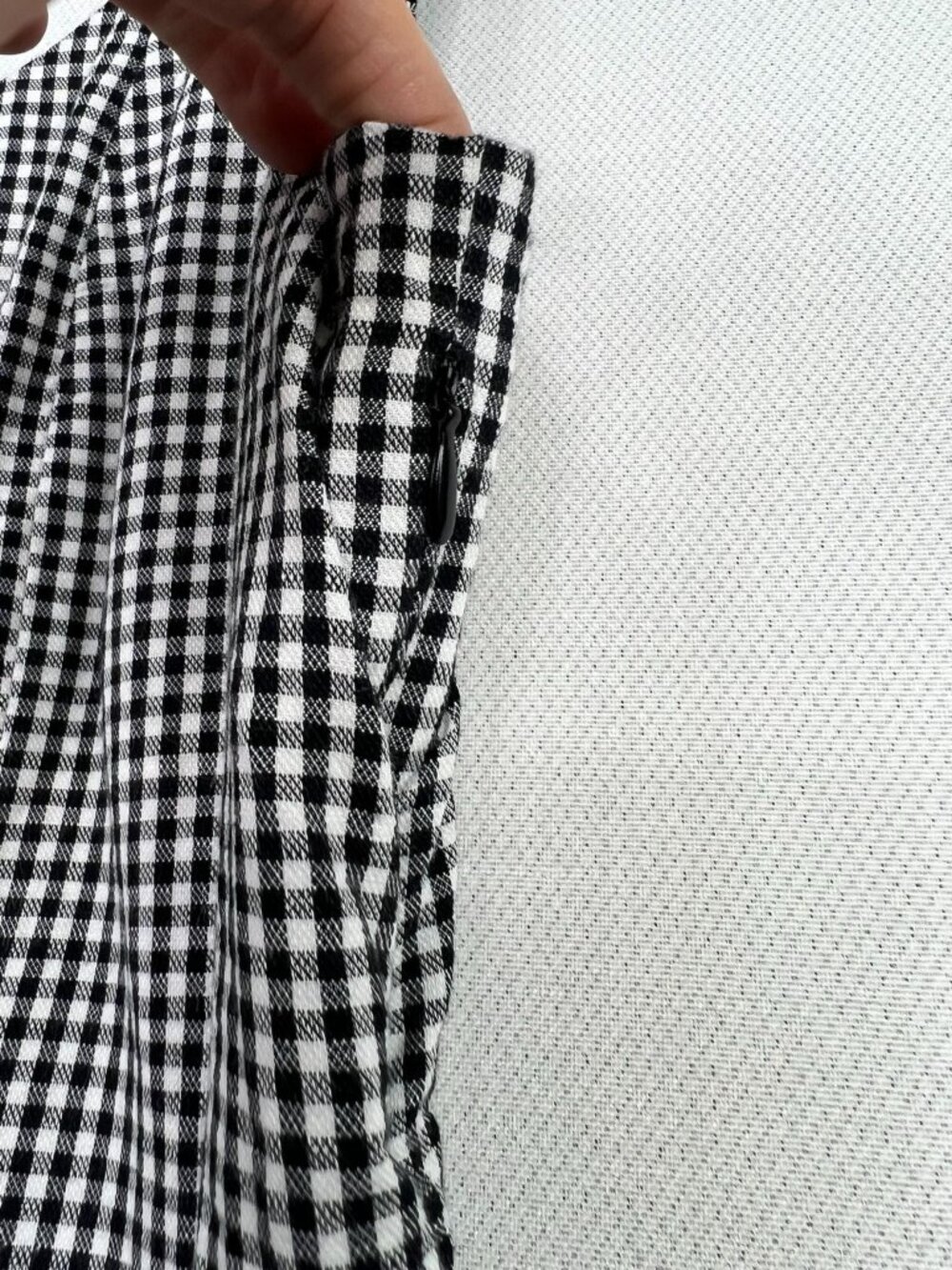 Womens Cottagecore Midi Dress Sleeveless Side Zip Sz 10 Black White Gingham - Picture 4 of 10